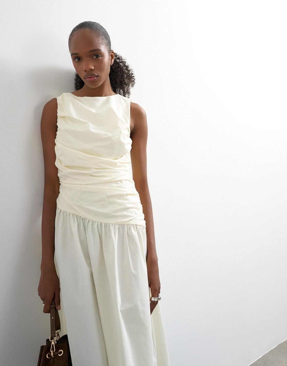 TSCAROS POPLIN RUCHED MAXI DRESS WV