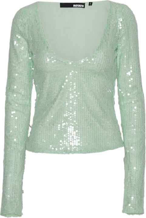 SEQUINS V-NECK TOP