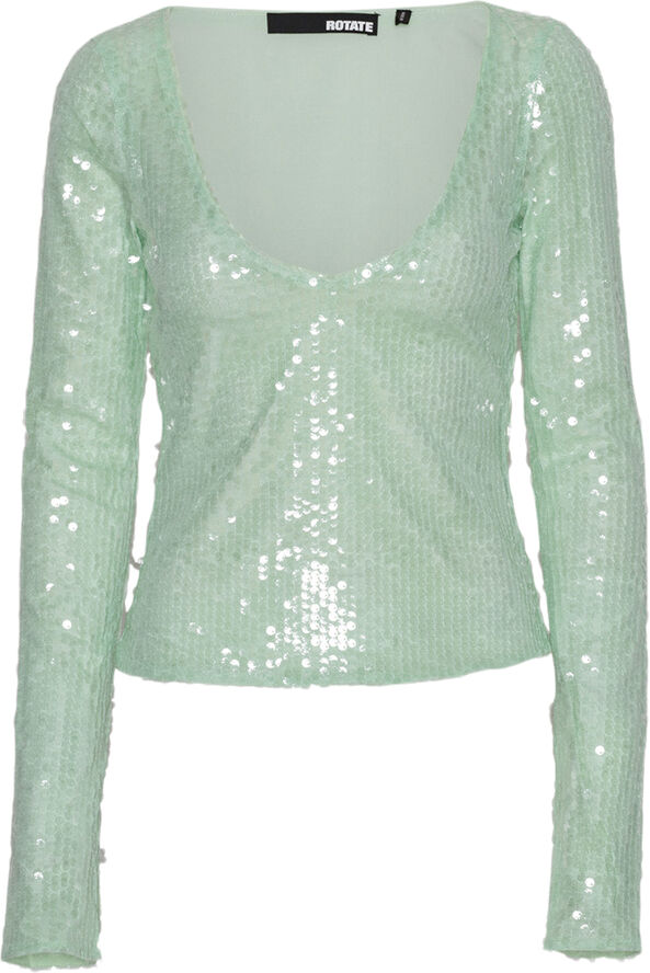 SEQUINS V-NECK TOP