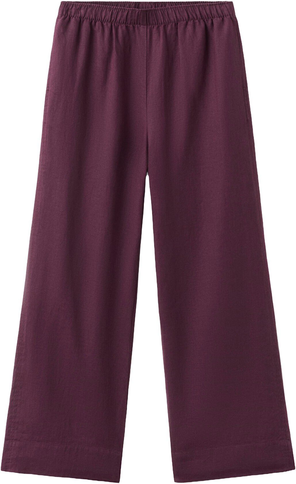 Straight linen-blend trousers