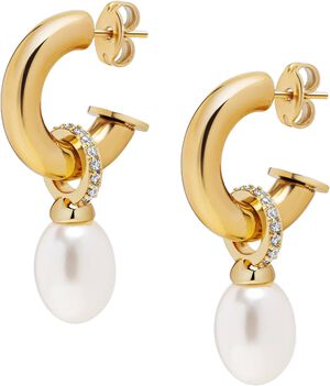 Women's Chunky Pearl Hoops