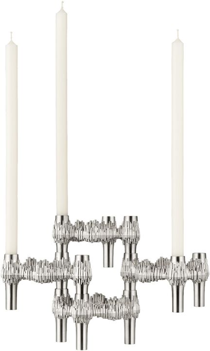 Quist candle holder set with 3 pcs - brushed chrome