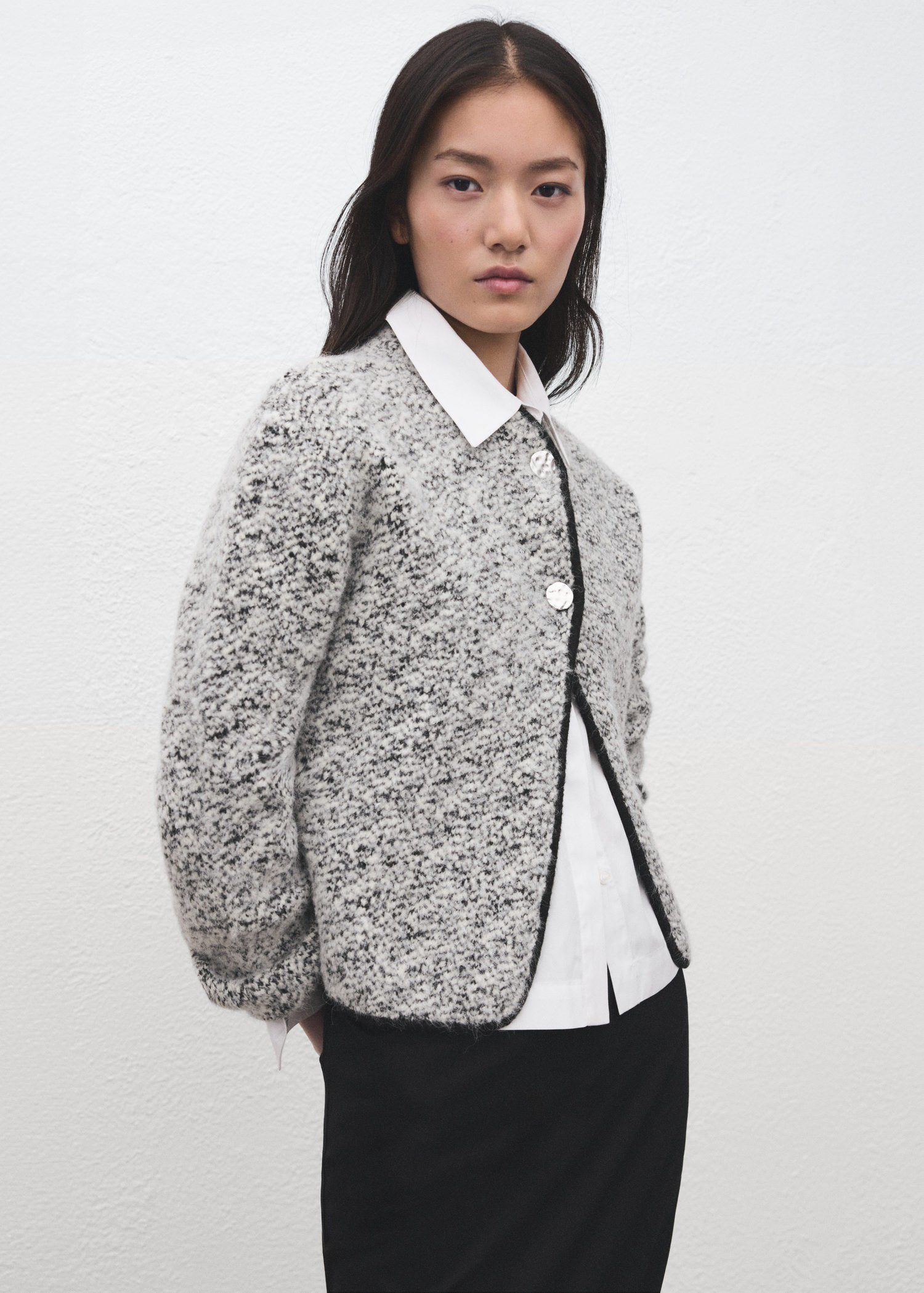 Flecked cotton-blend jacket