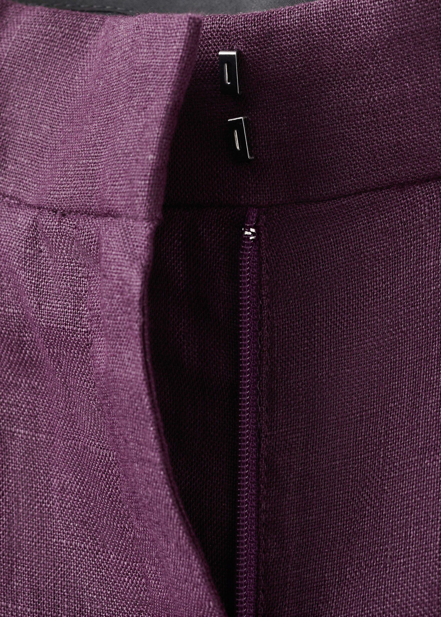 Straight-fit linen suit trousers