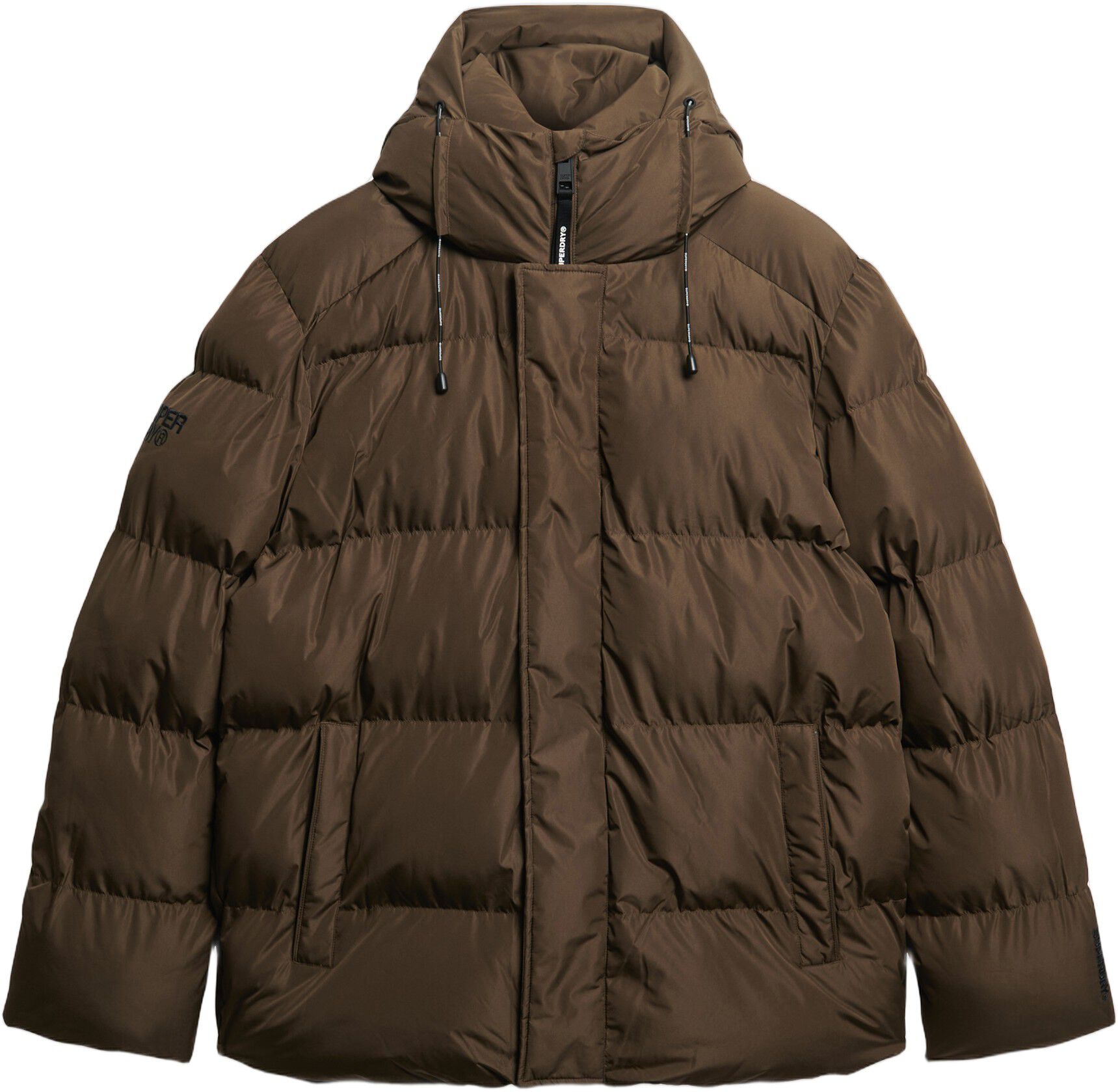 HOODED 5 BAFFLE SPORTS PUFFER