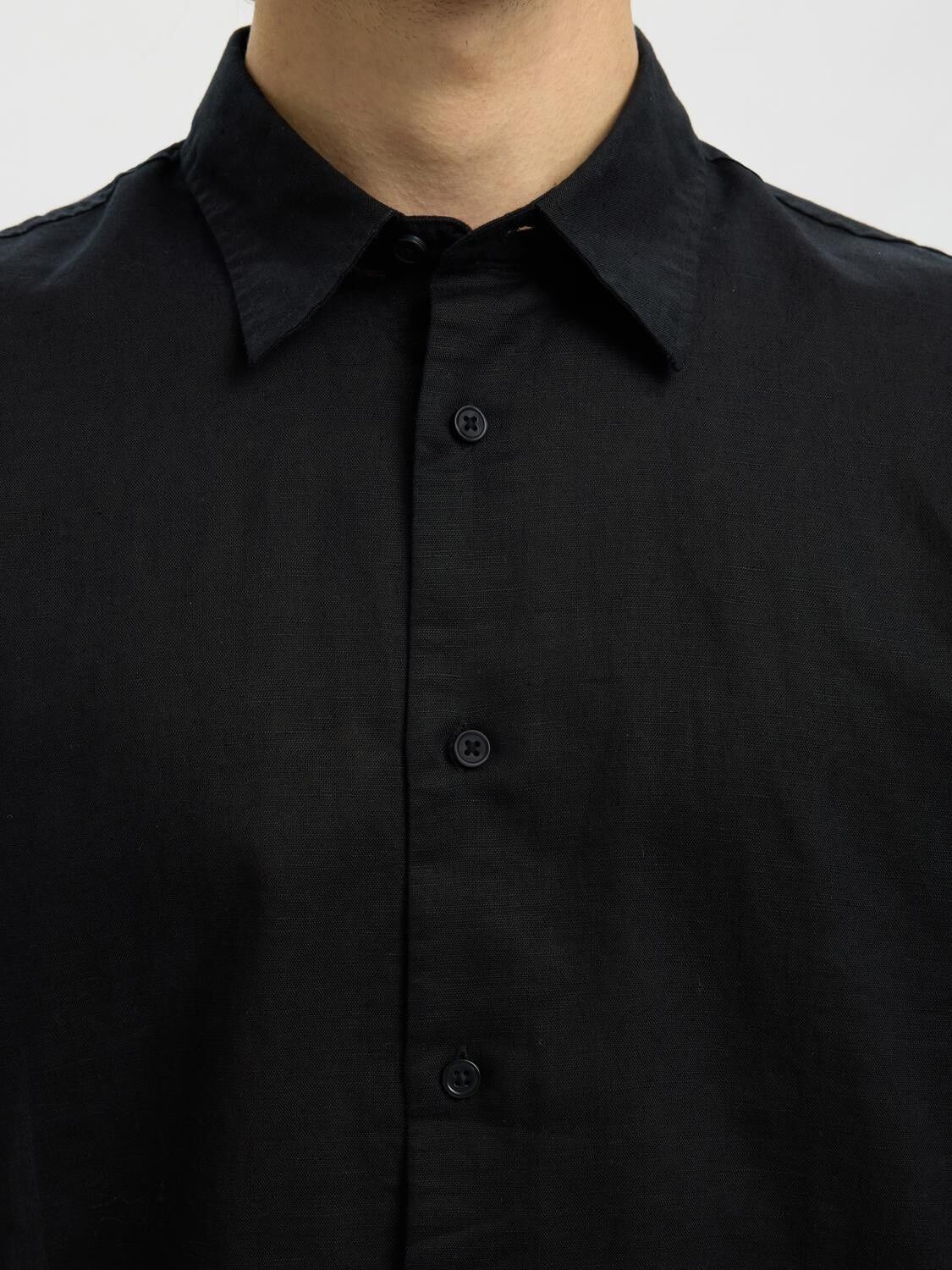 SLHREGCLAY LINENBLEND SS SHIRT CLA