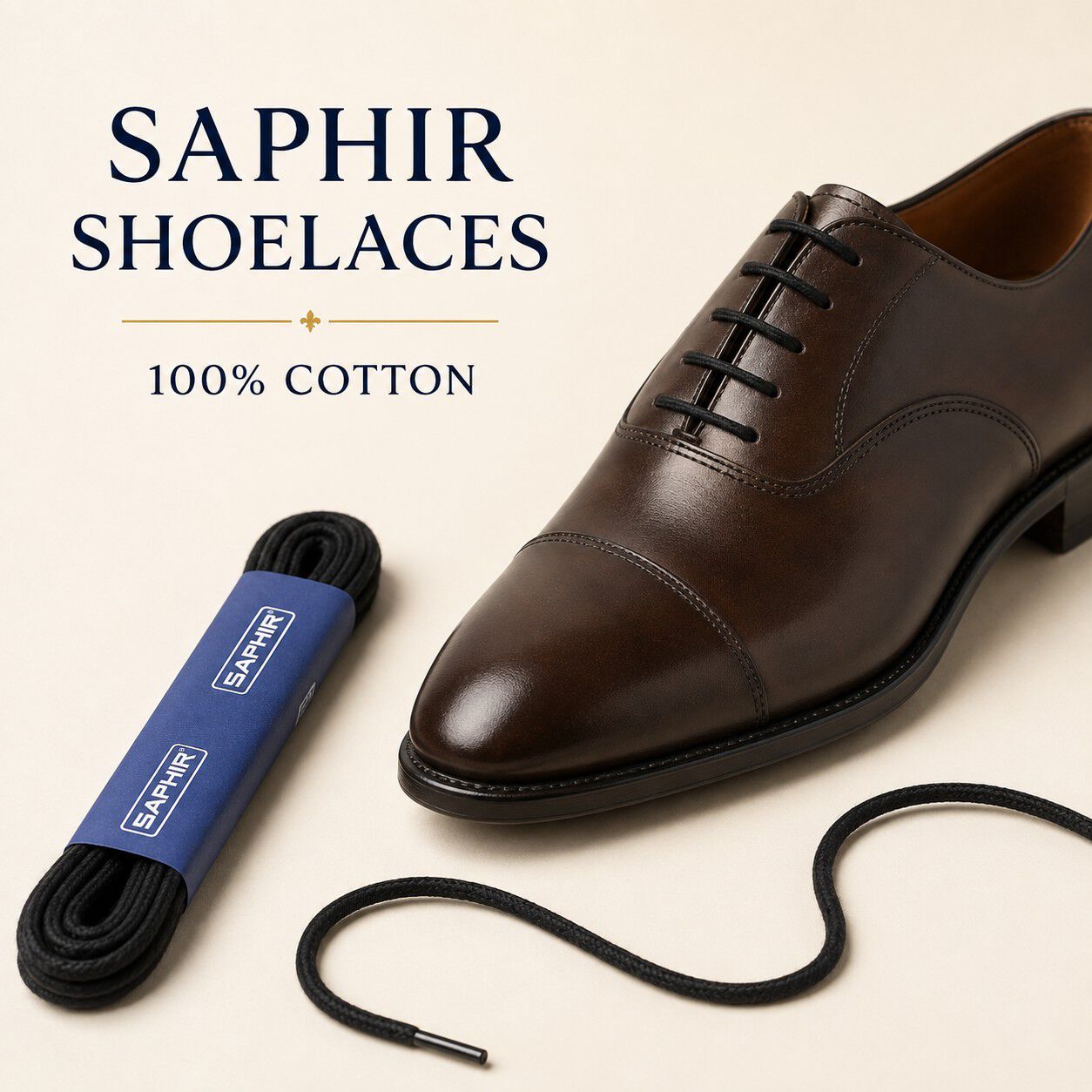 Saphir Waxed 4mm flat 75 cm