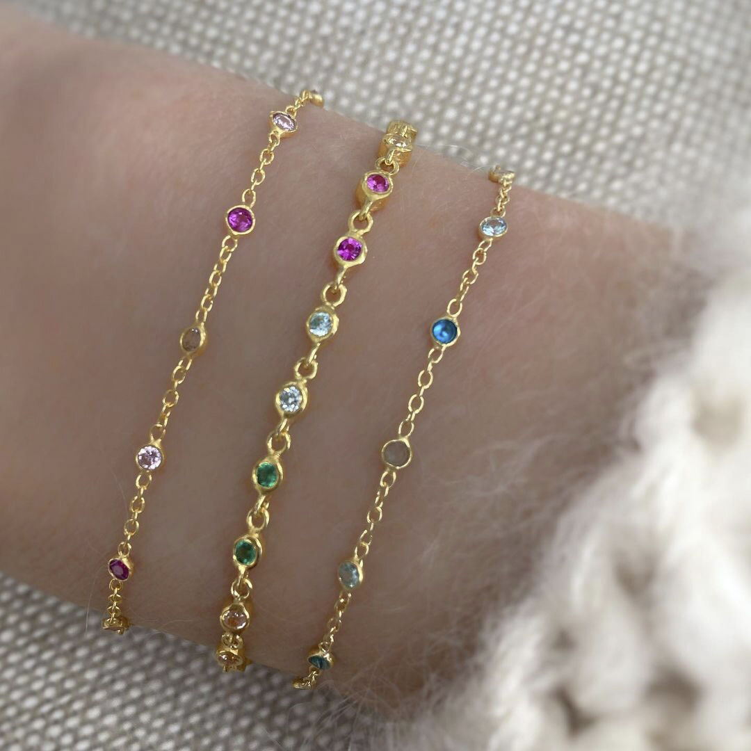 Pink Bezel Bracelet
