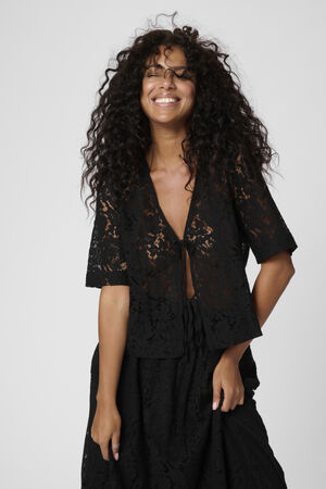 KAnomi Bow Lace Blouse