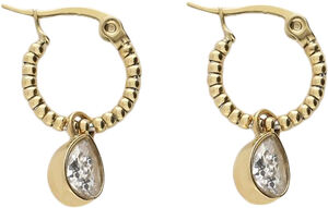 Hoop earrings with rhinestone pear drop