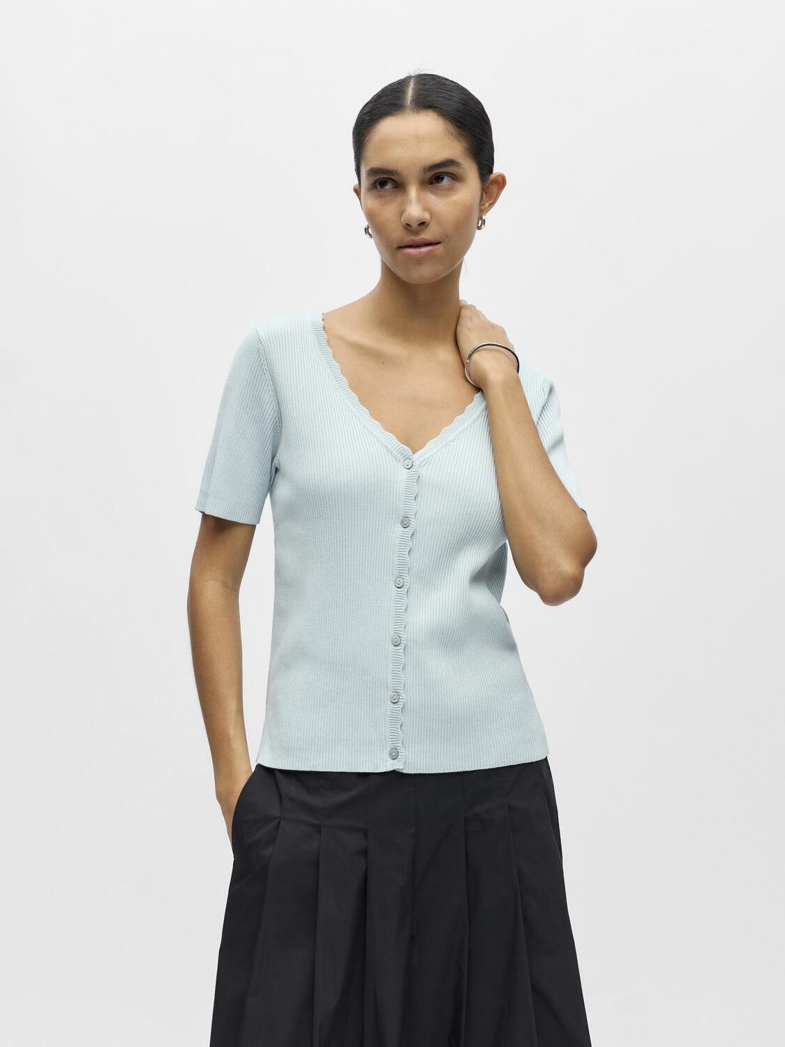 OBJKELLY S/S RE V-NECK CARDIGAN NOO