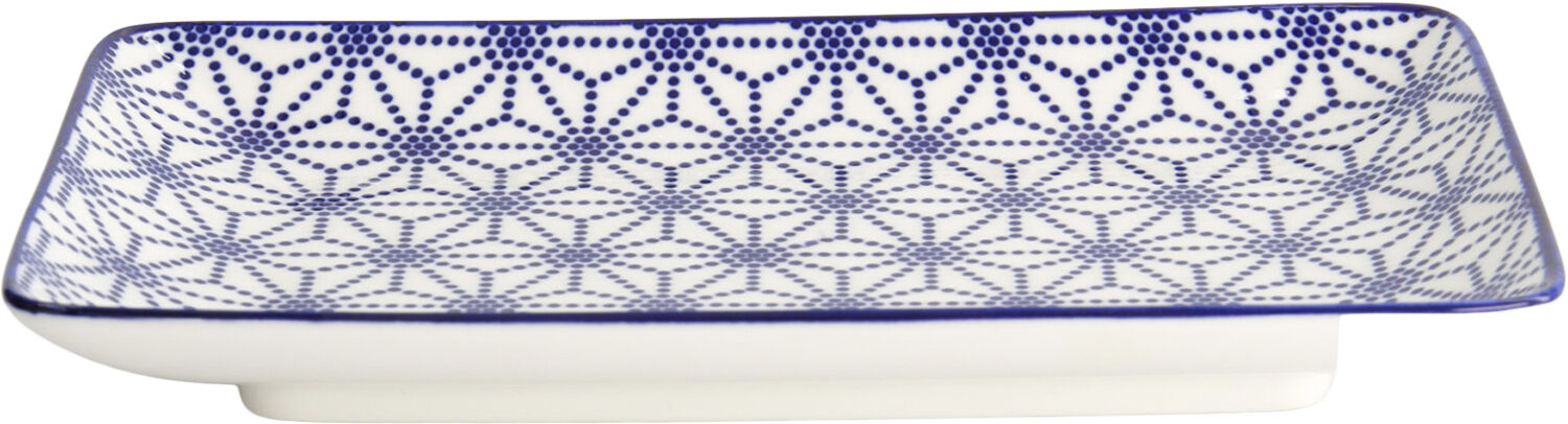 Nippon Bl&aring; plade rektangel 21x13,5cm Stjerne