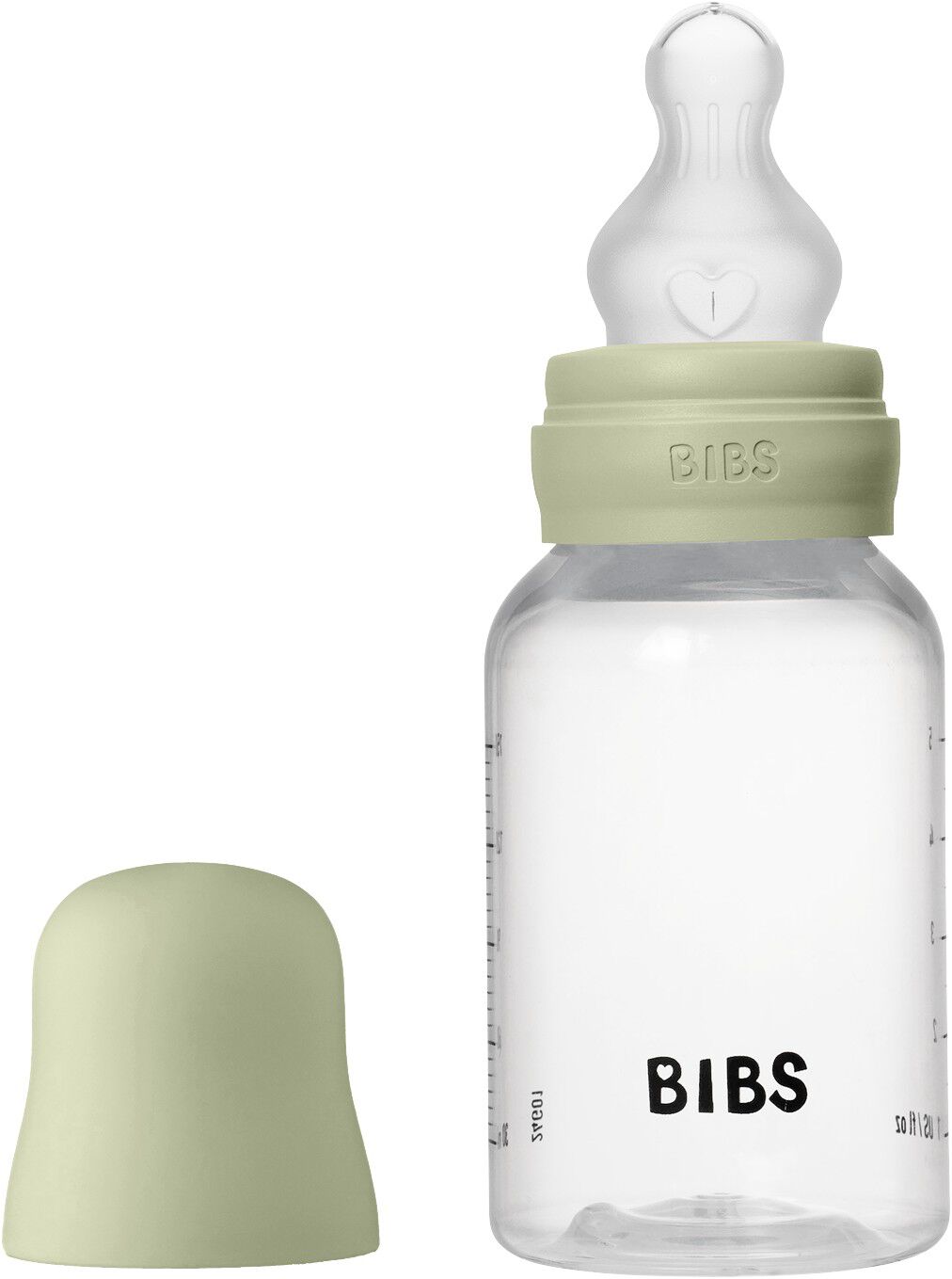 BIBS Baby Bottle Round Silicone 1 pack 150 ml Slow Flow Sage