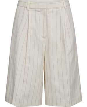Straight linen Bermuda shorts