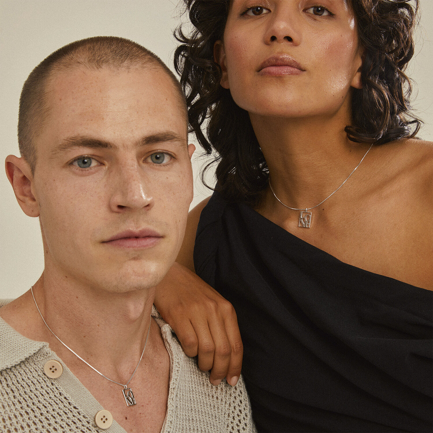 LOVE TAG, recycled LOVE necklace silver-plated