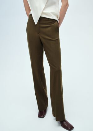 Straight mid-rise trousers