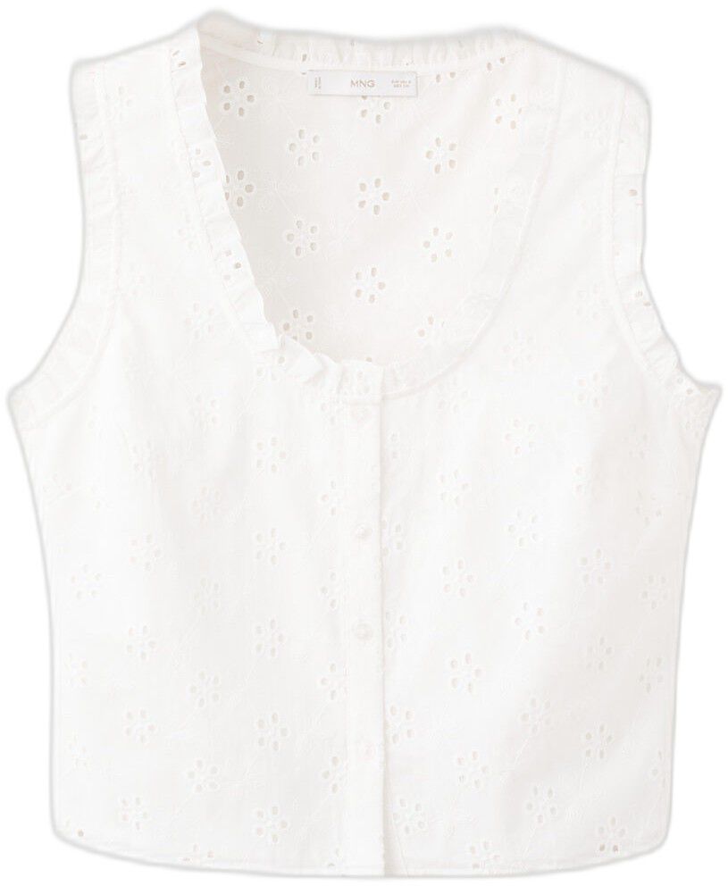Cotton blouse with broderie anglais