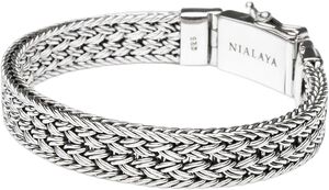 Men's Silver Braided Chain Bracelet
