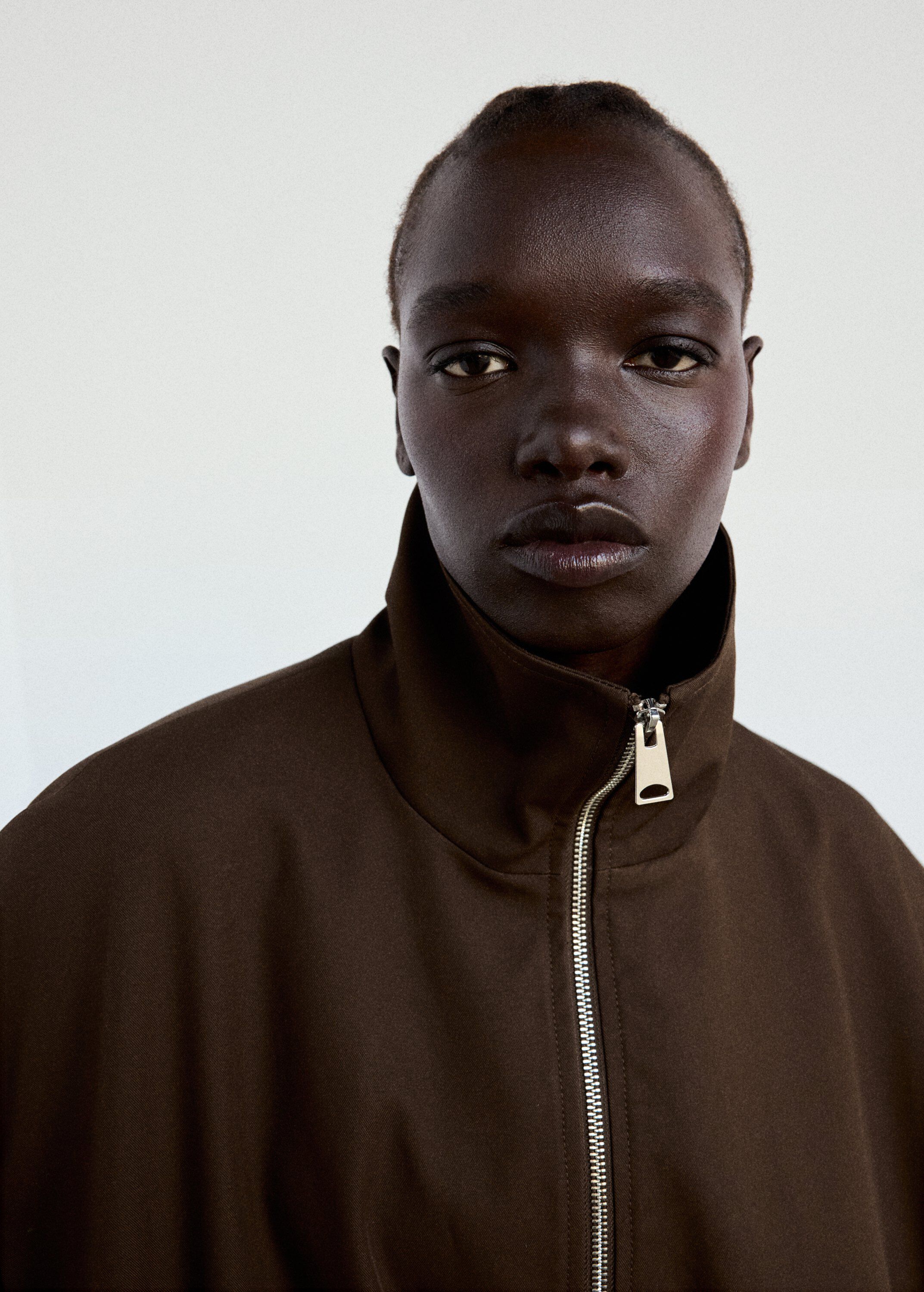 Oversized funnel-neck jacket