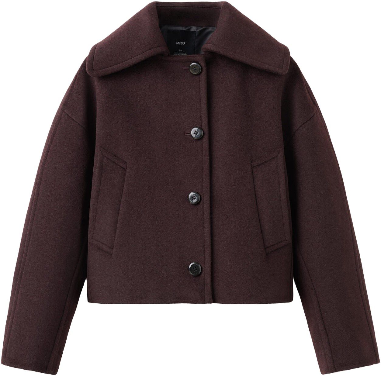 Wool jacket with shirt collar