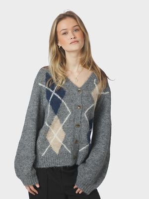 Beleney Small Check Fluff Cardigan