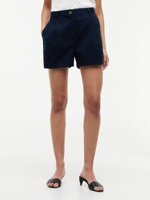 COTTON CHINO FLARE SHORTS