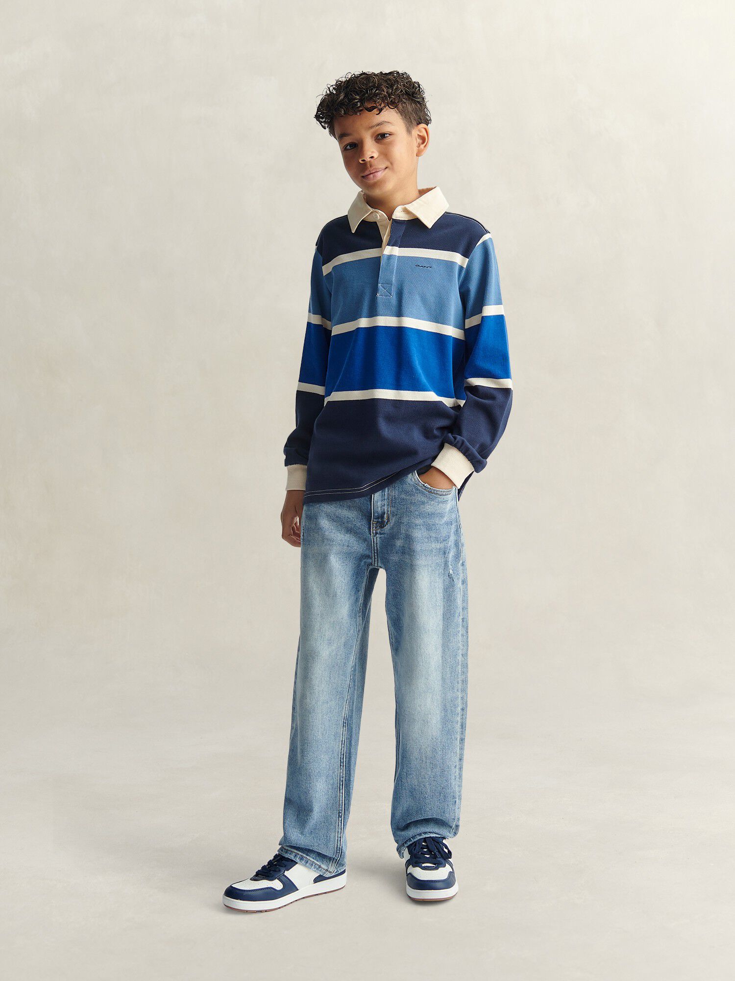 Striped Script Graphic Rugger