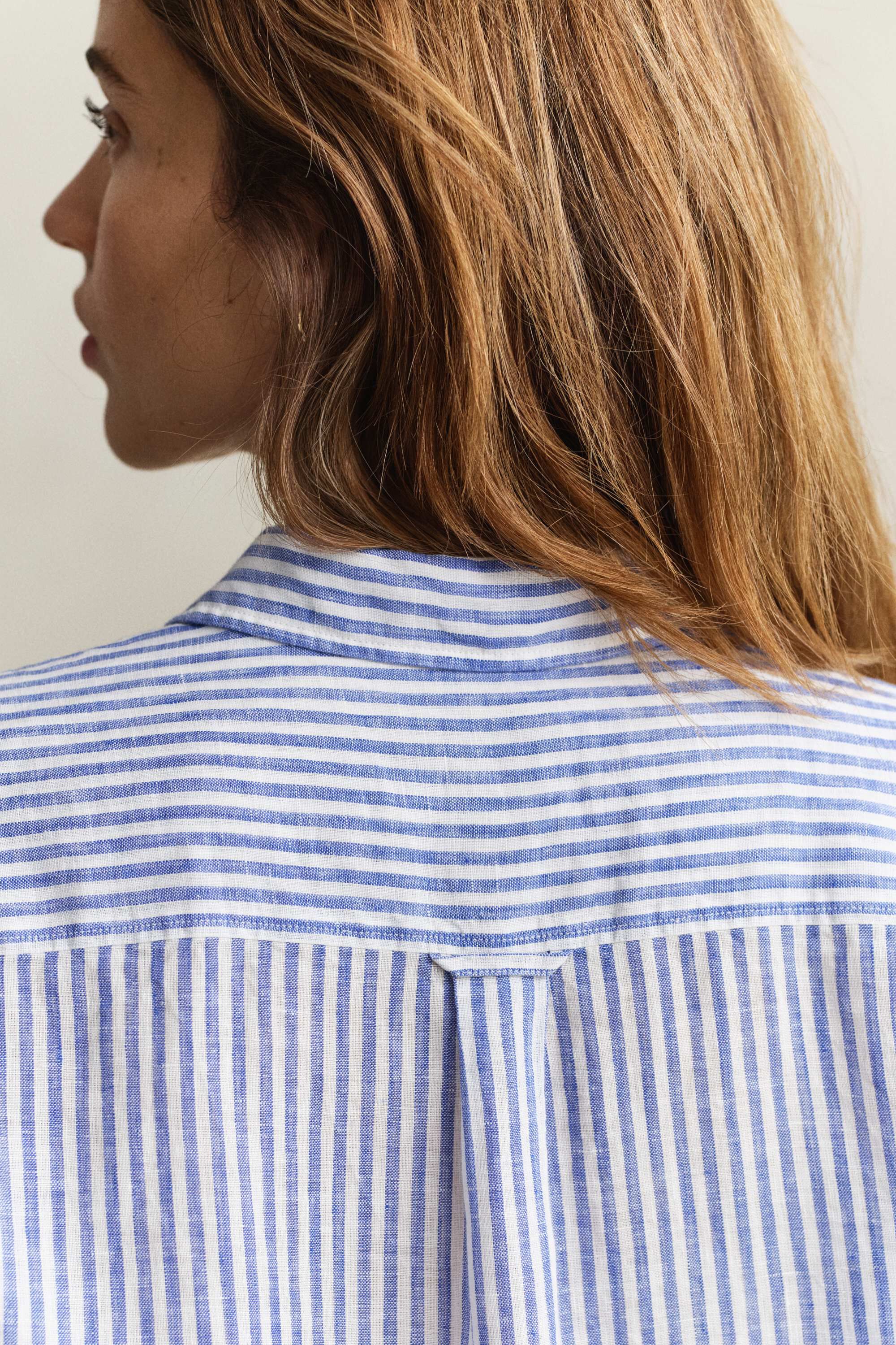 REG STRIPED LINEN LS SHIRT