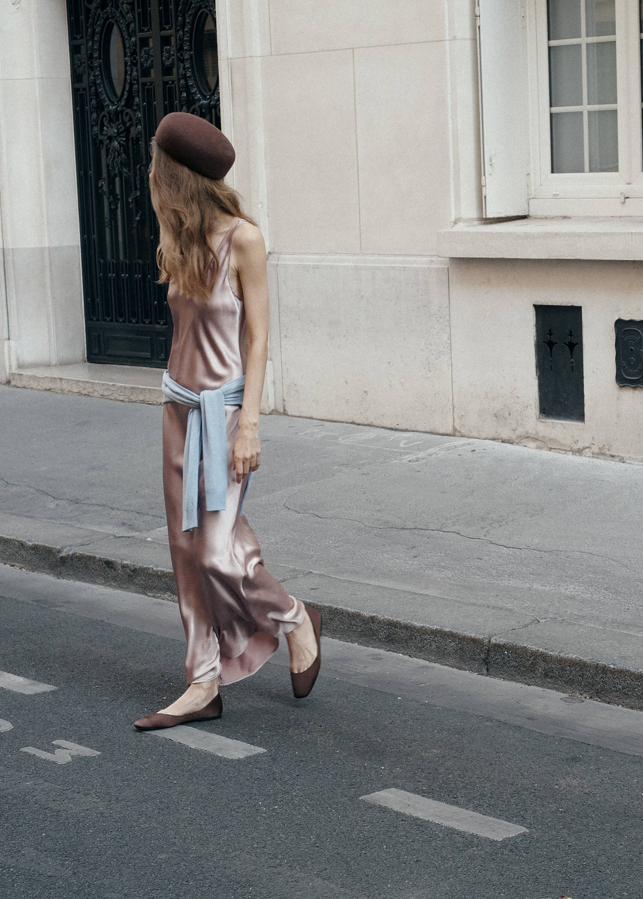 Strapless satin dress
