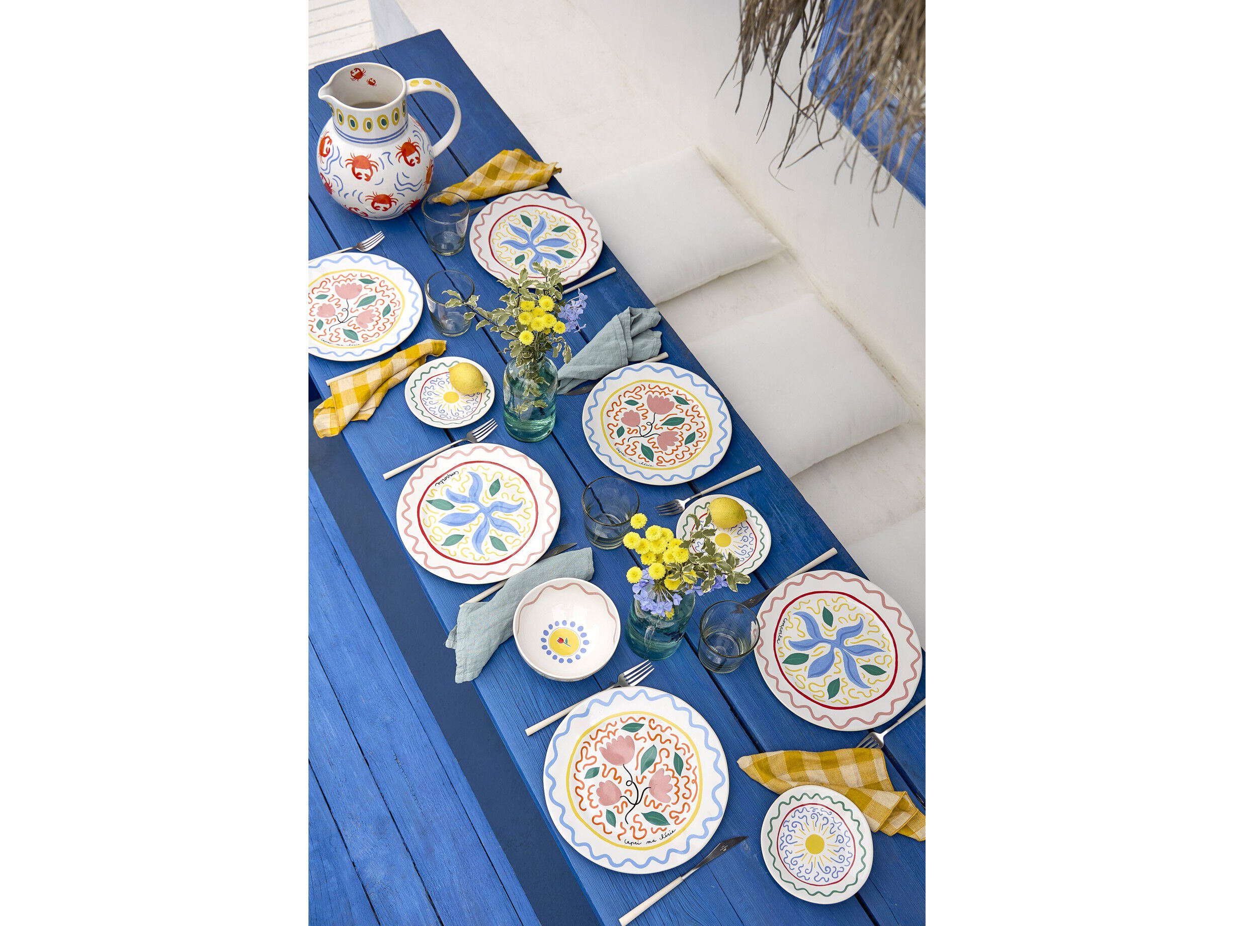 Kande Bliss 595 cl x 28. 6 x 26. 8 cm Bl&aring;/Koral/Rosa/Gr&oslash;n Kera