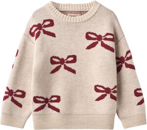 Jacquard Pullover Bow