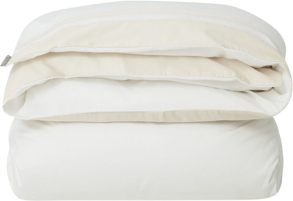Hotel Sateen White/Light Sand Contrast Duvet Cover