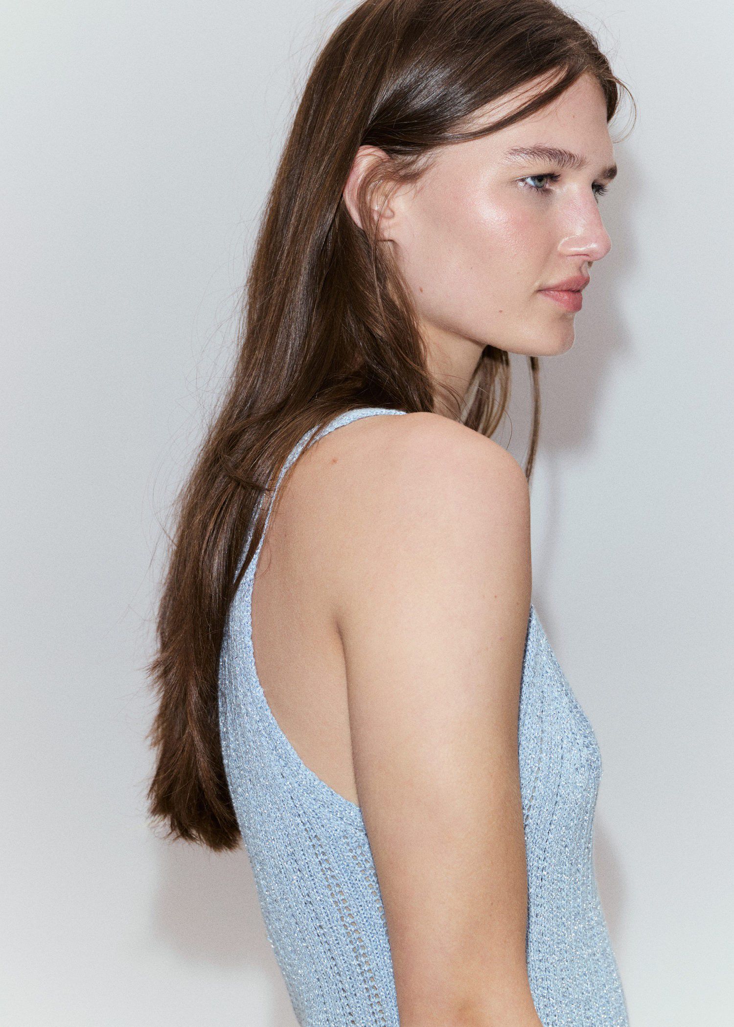 Lurex openwork knit top