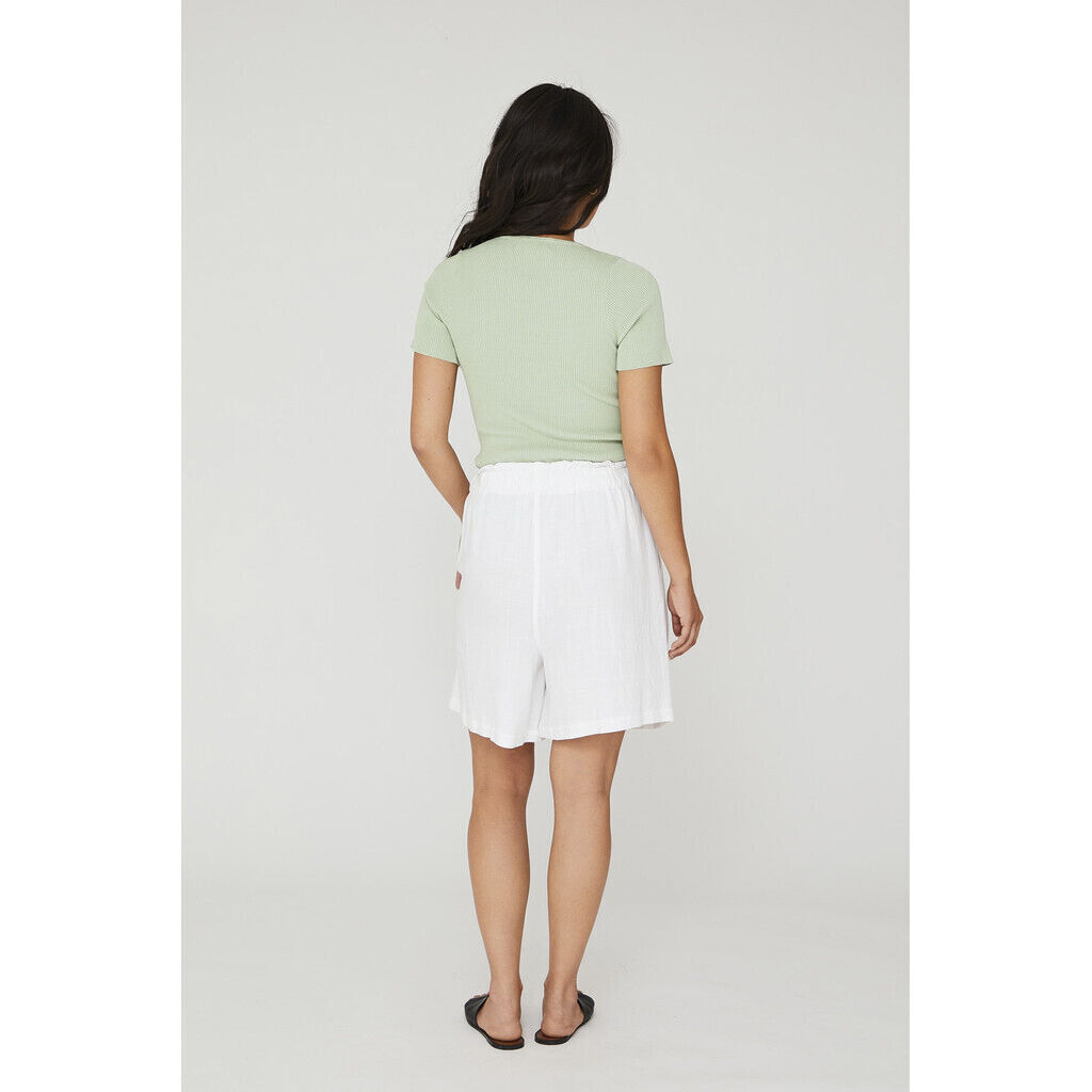 Rib knit short sleeve top