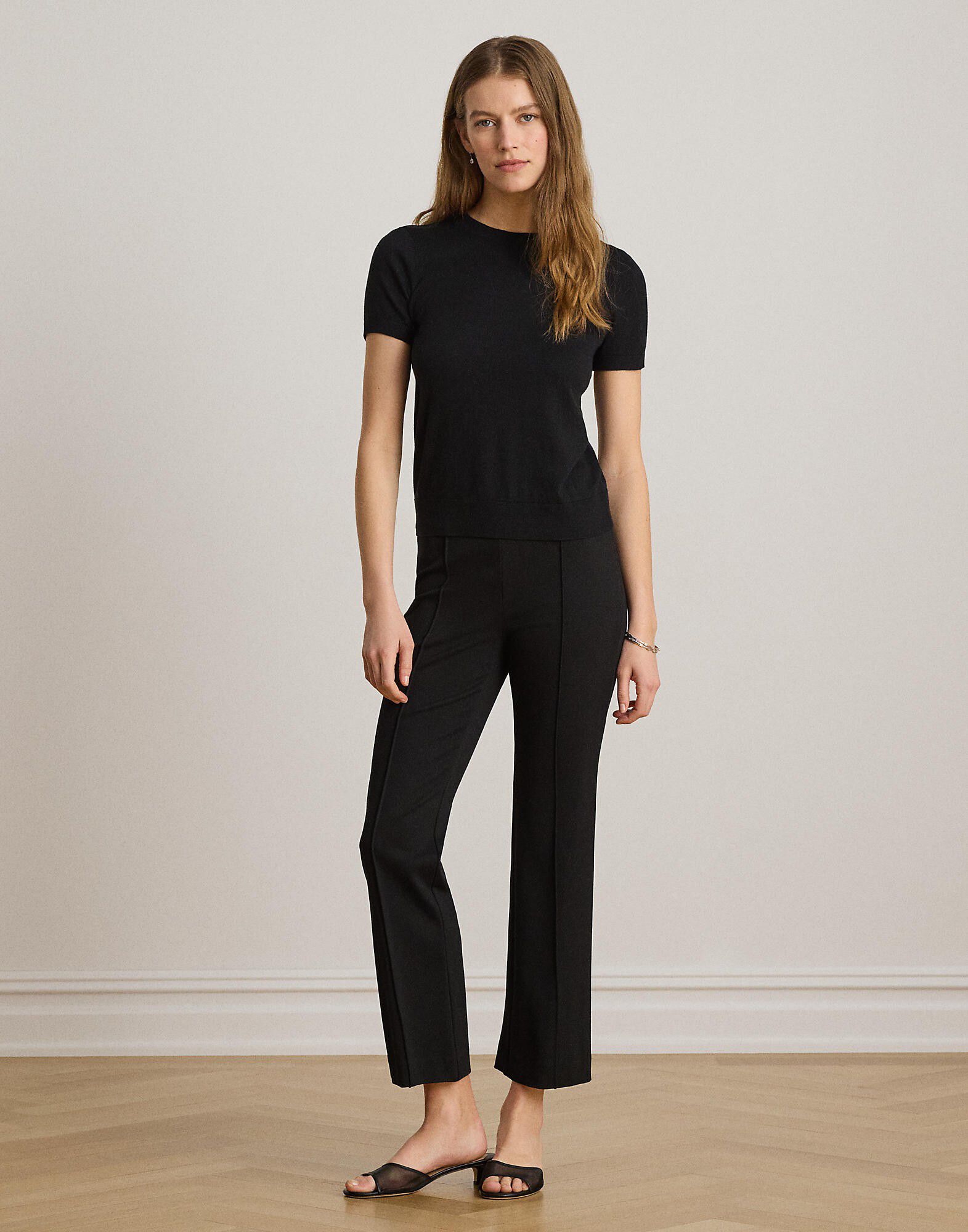 Cotton-Modal Short-Sleeve Sweater