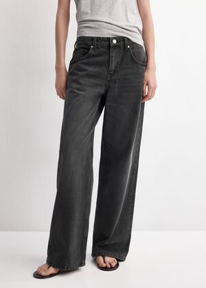 Low-rise wide leg jeans