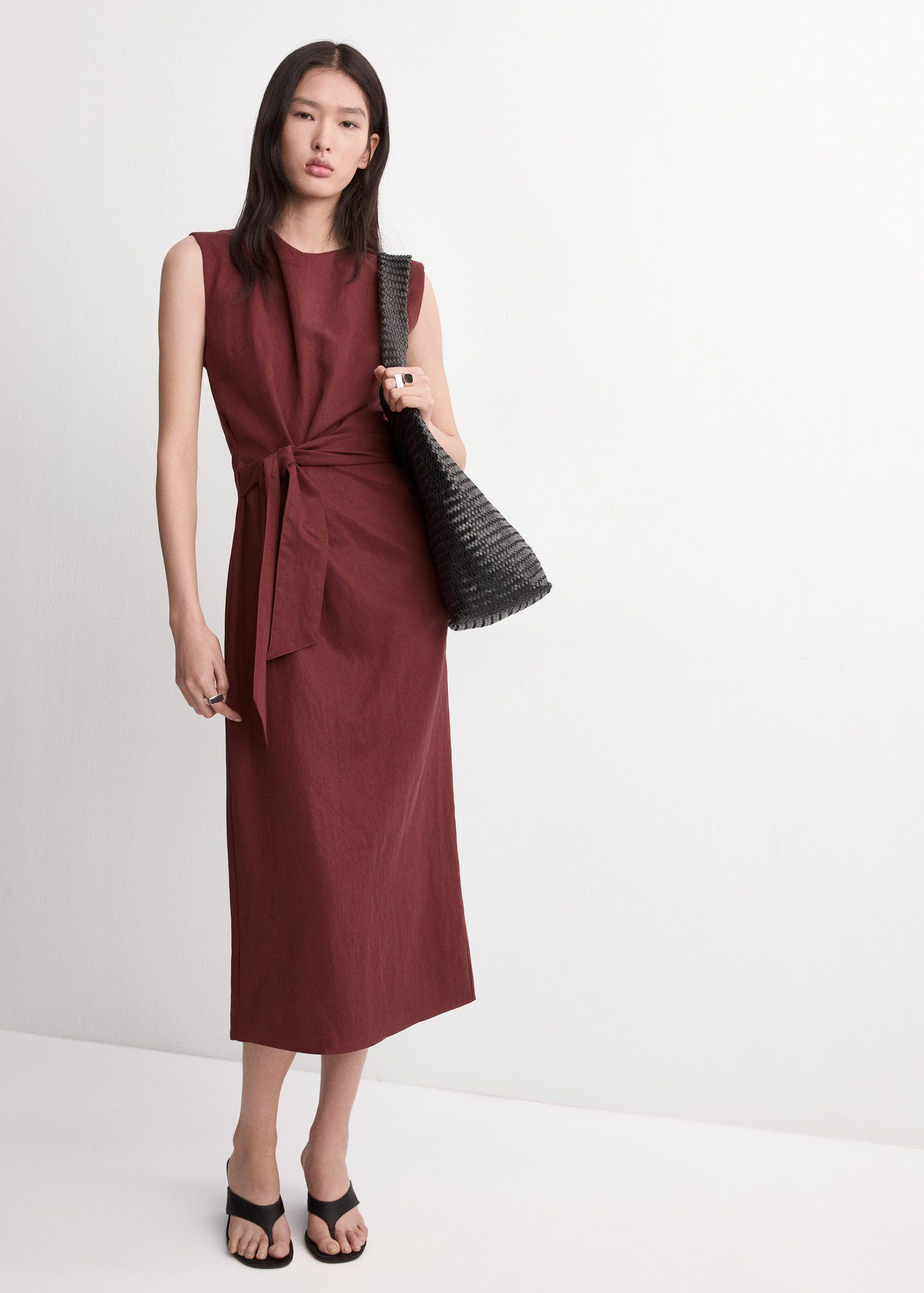 Lyocell dress with knot detail