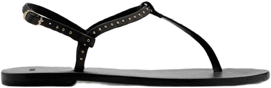 Leather sandals with mini studs