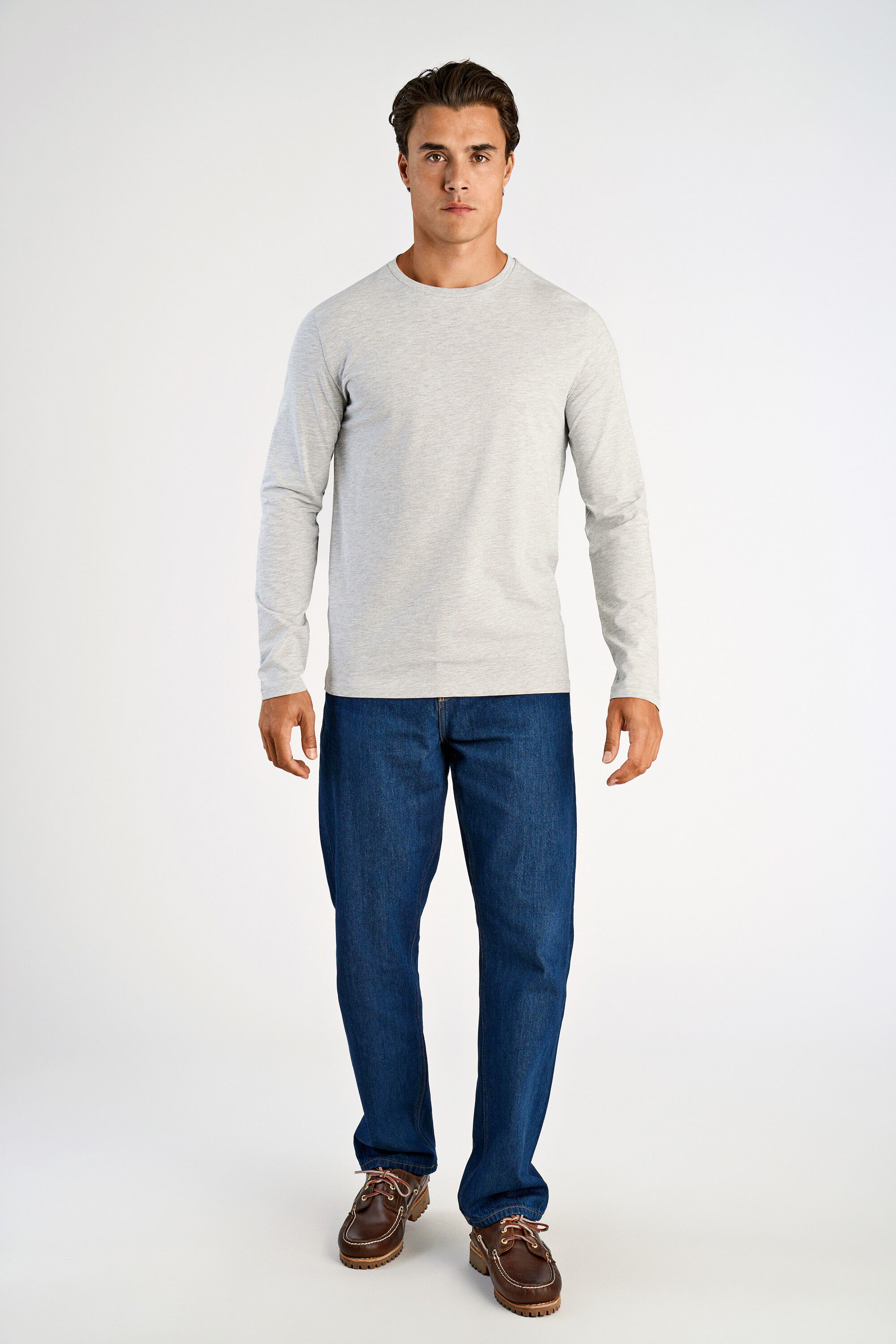 Basic o-neck stretch tee L/S