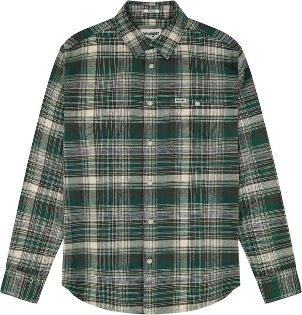BRUSHED 1 PKT SHIRT GREEN BIRCH
