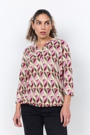 SC-FELICITY AOP 552 Bluse M&oslash;rk r&oslash;d