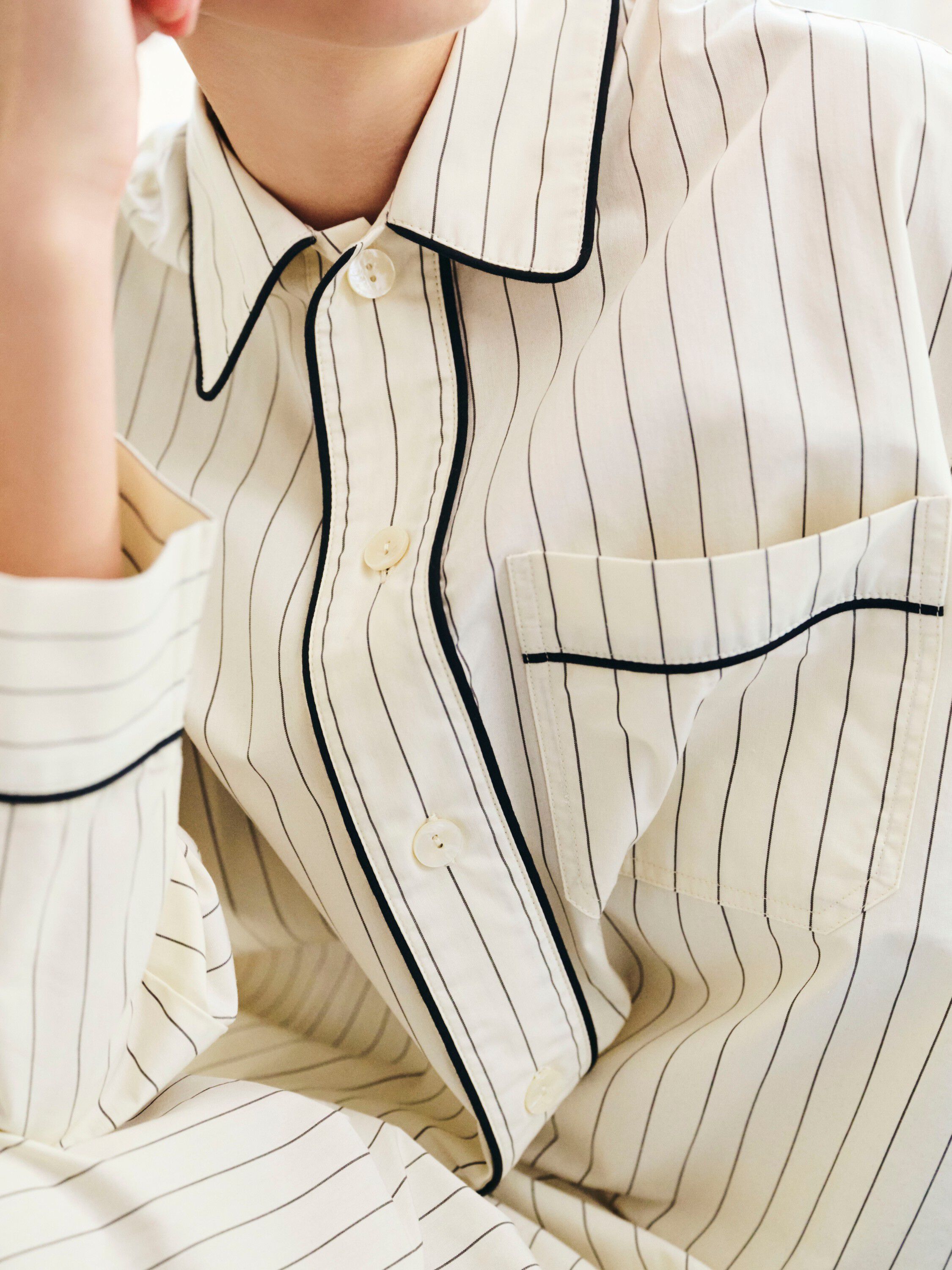 Fineline Long Nightshirt-M/L-Ivory