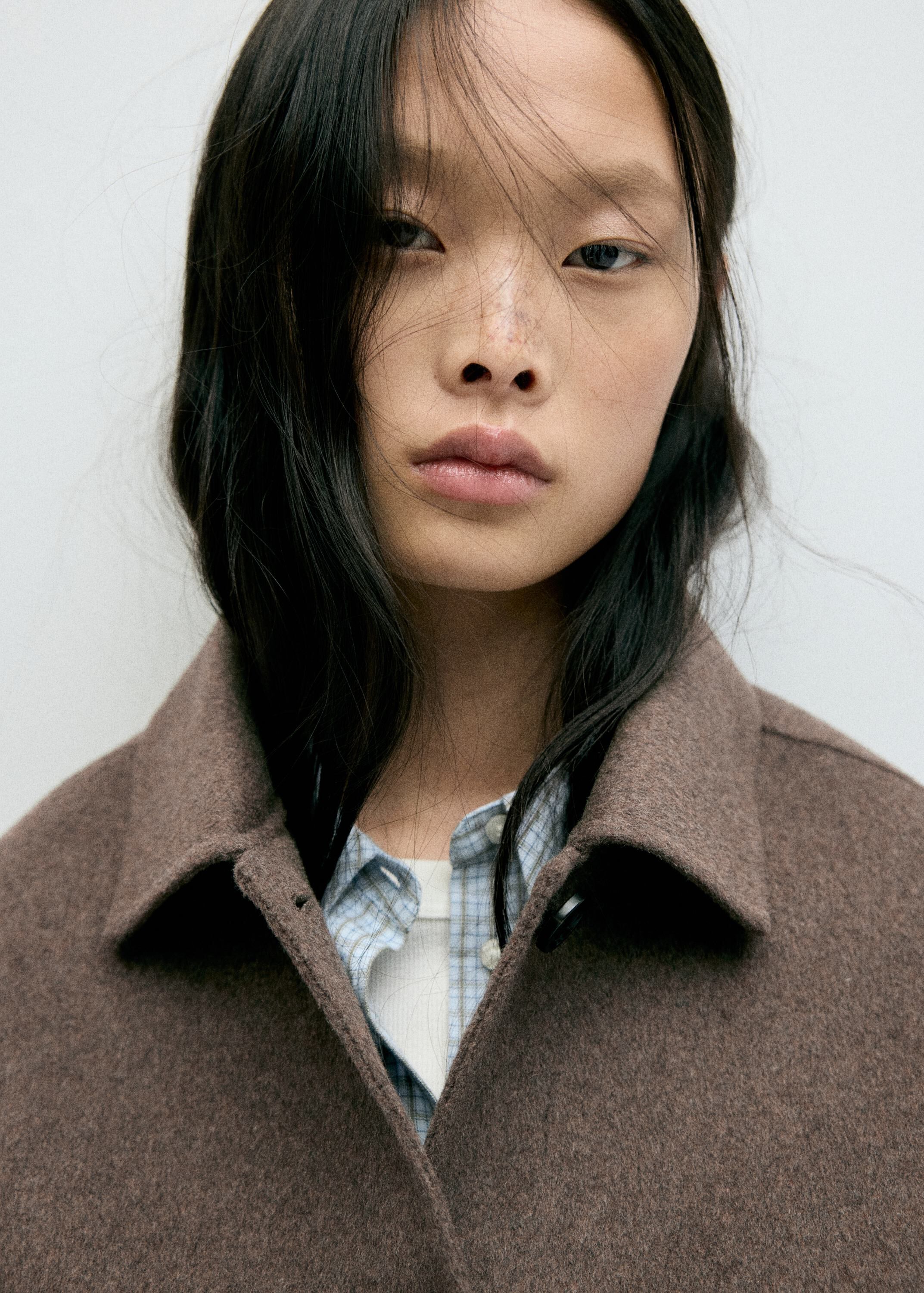 Wool-blend lapel jacket