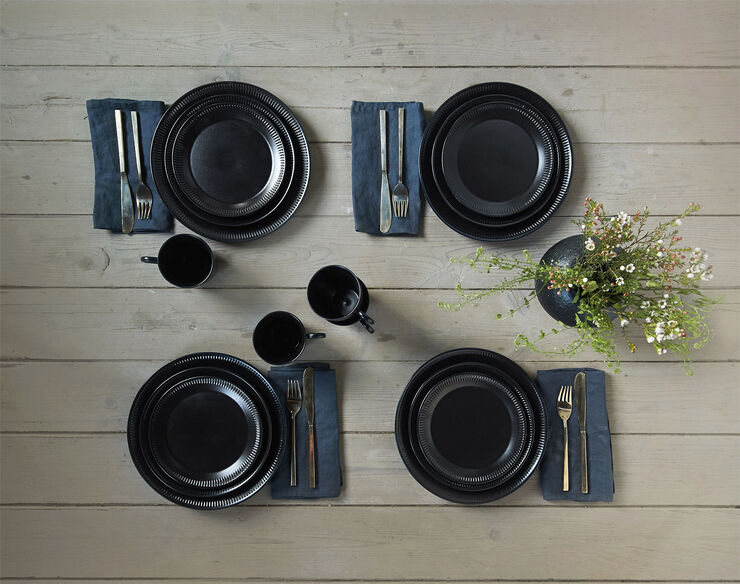 Knabstrup, tallerken, sort, Ø19 cm