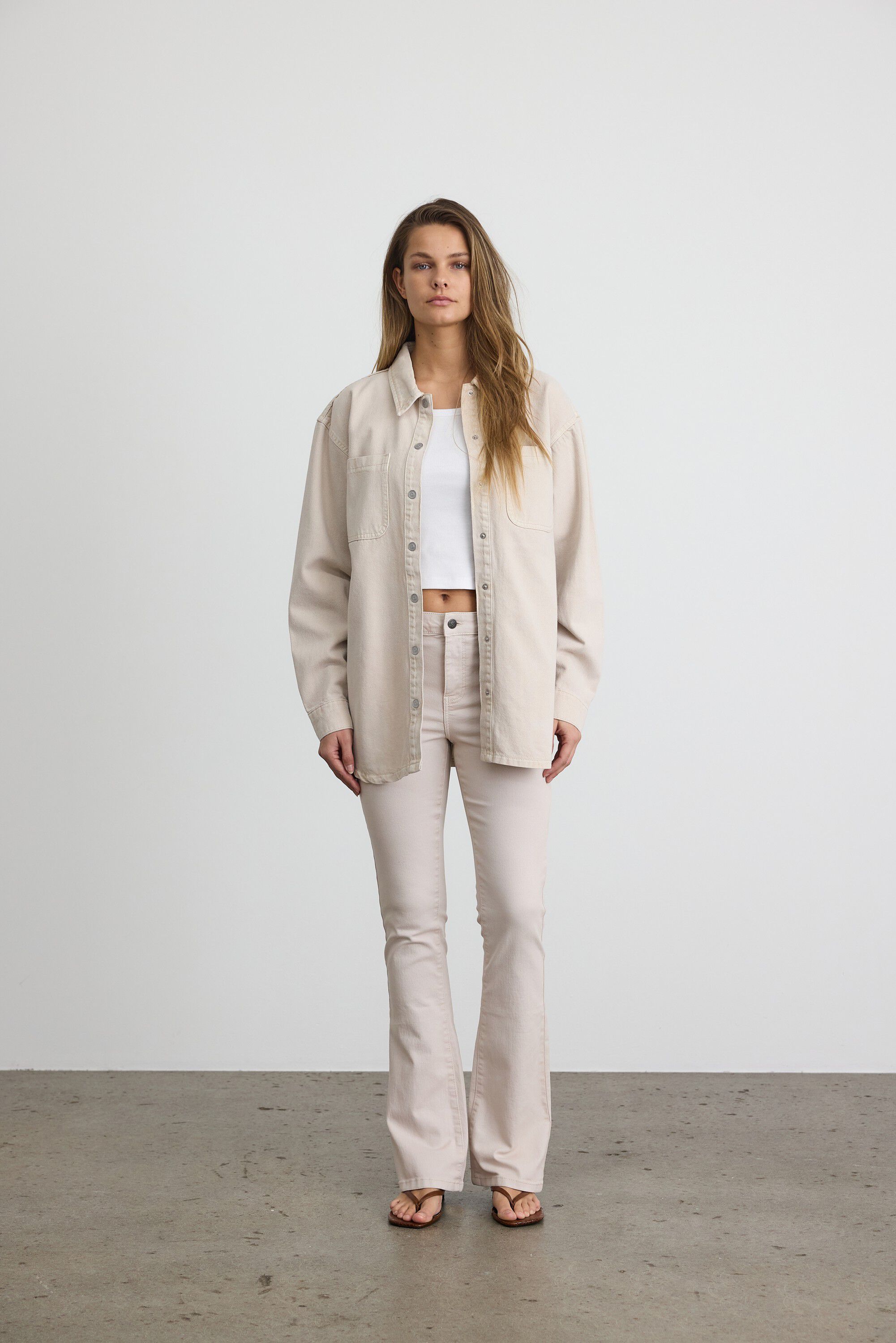 Nmalva L/S farvet skjortejakke i denim