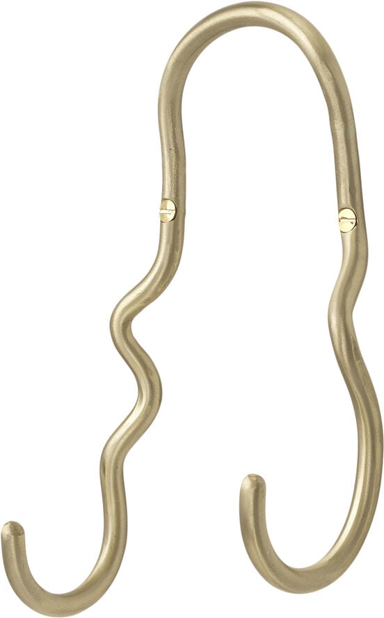 Curvature Double Hook - Brass