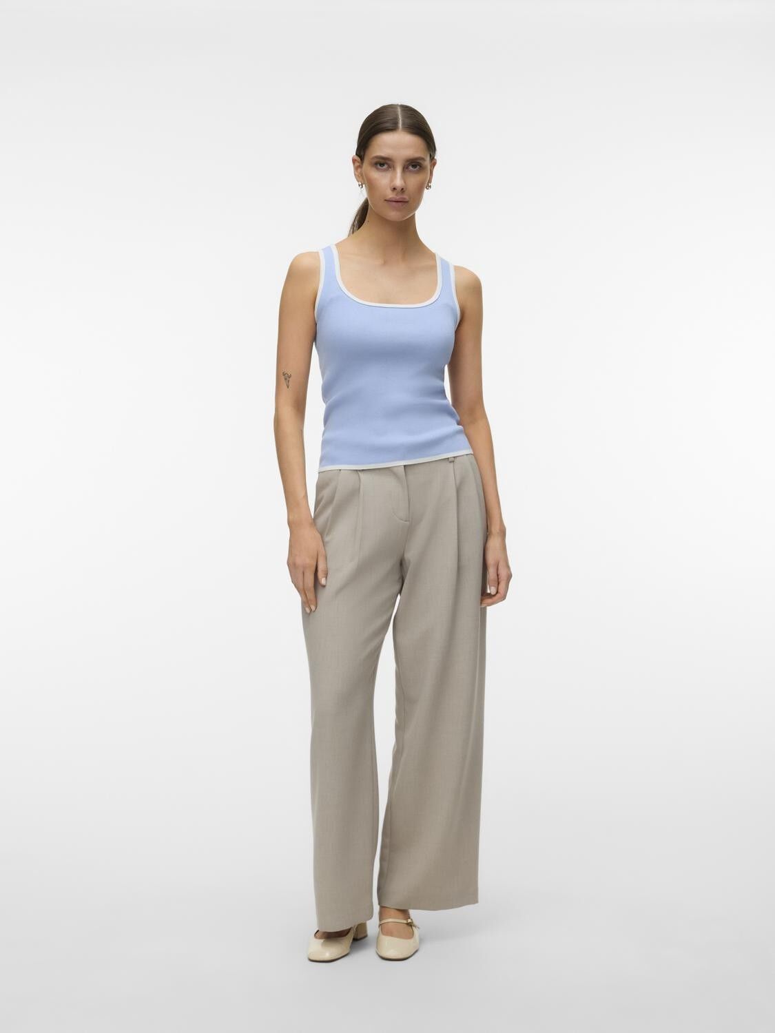 AWALICE SL U-NECK KNIT TOP