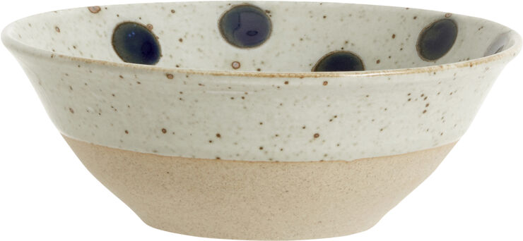 GRAINY dot bowl, sand/dark blue