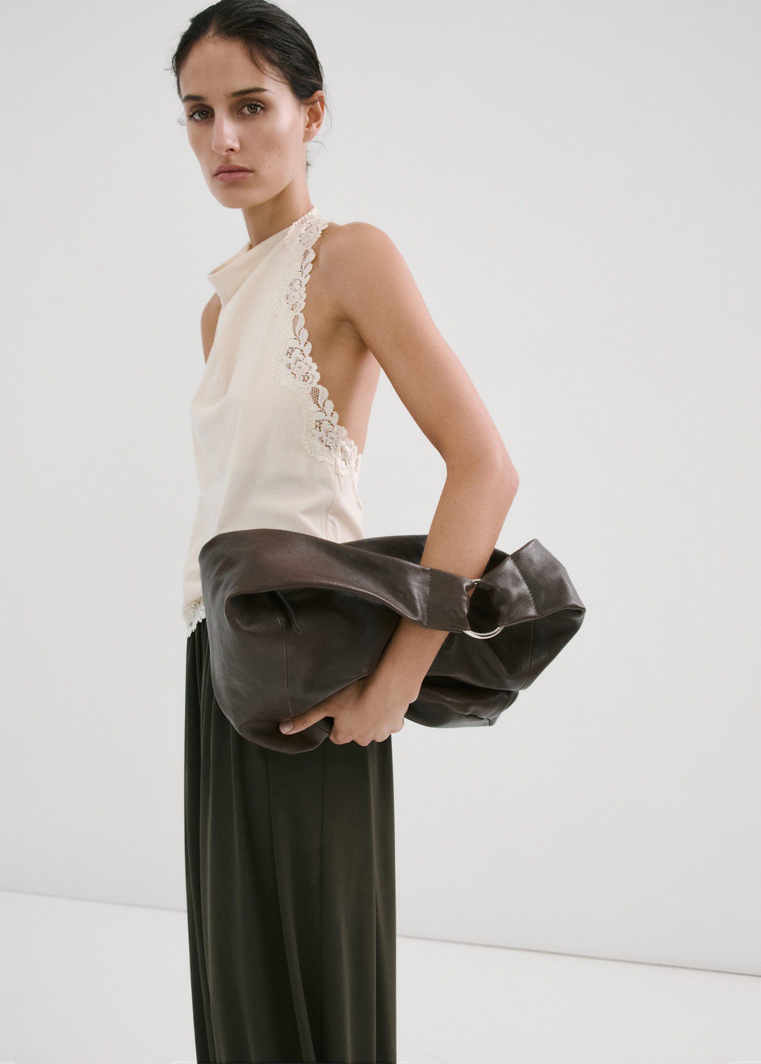 Lace halter neck top