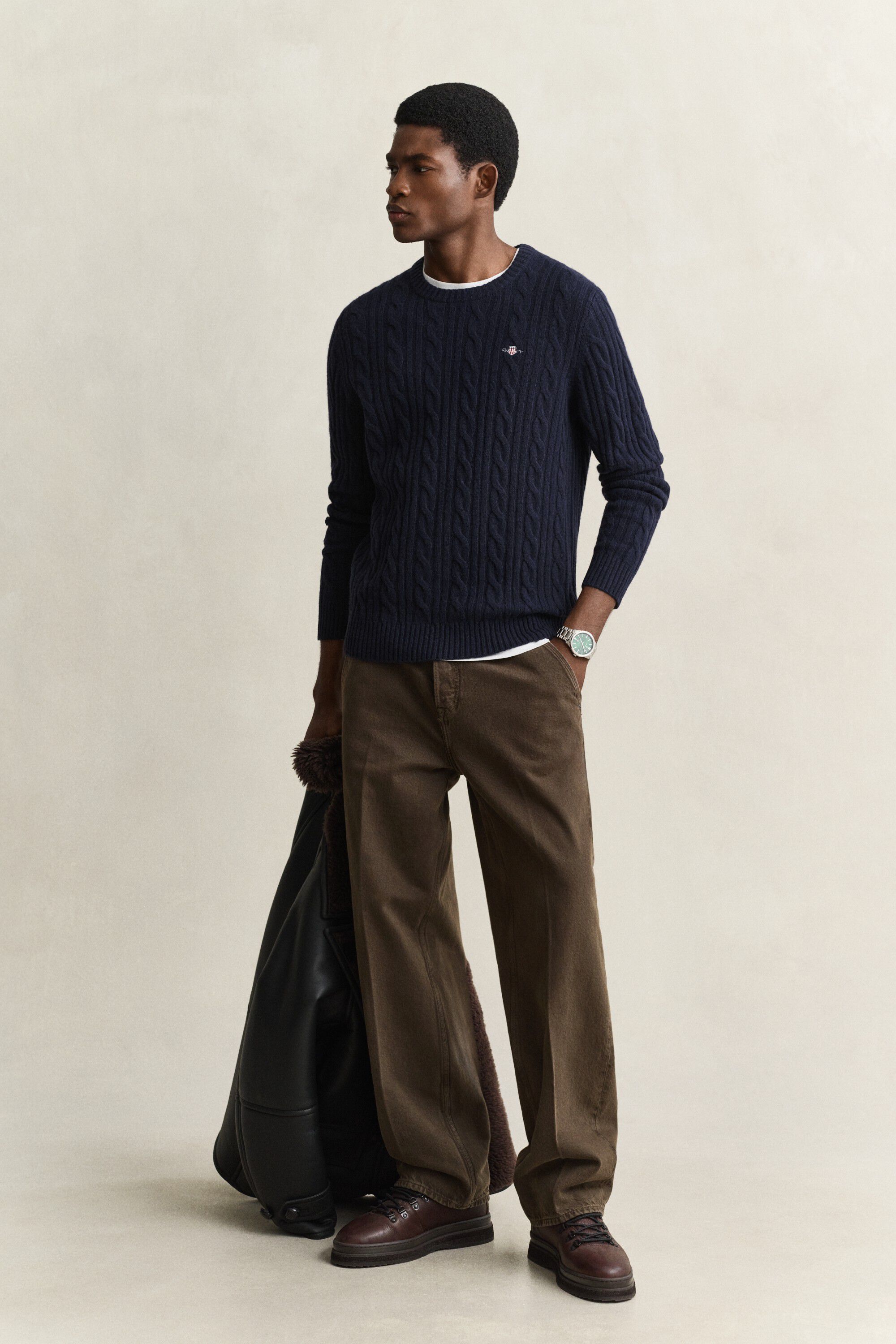 LAMBSWOOL CABLE C-NECK